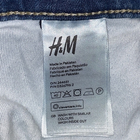 & Denim Jeans H&M Womens Size 32/32 Jeggings Distressed  Stretch Super Skinny - Picture 9 of 9